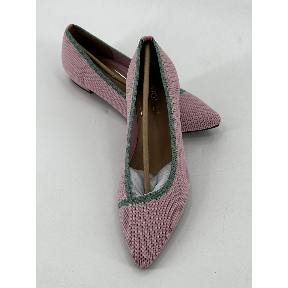 NEW Vionic Cameo Pink Knit Dahlia Pointy Toe Flats‎ Women's Size 7